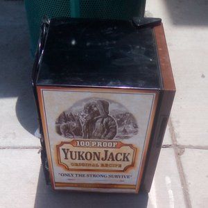 Mancave Authentic Yukon Jack mini fridge